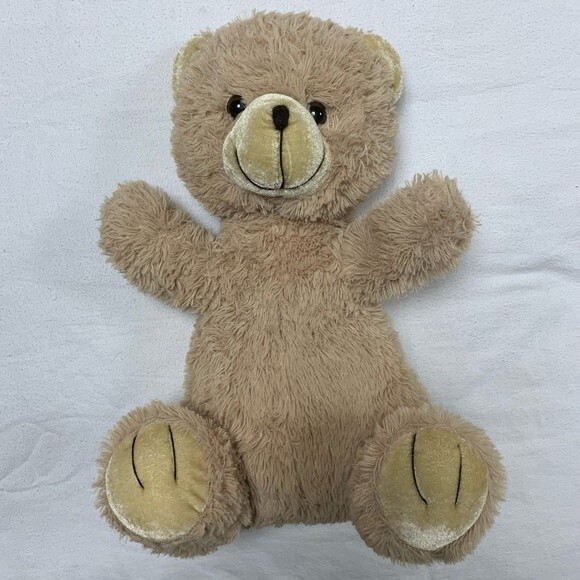 Teddy Bear Beige Tan Super Soft Fuzzy Stuffed Animal Plush Lovey Doll Toy - Picture 1 of 5
